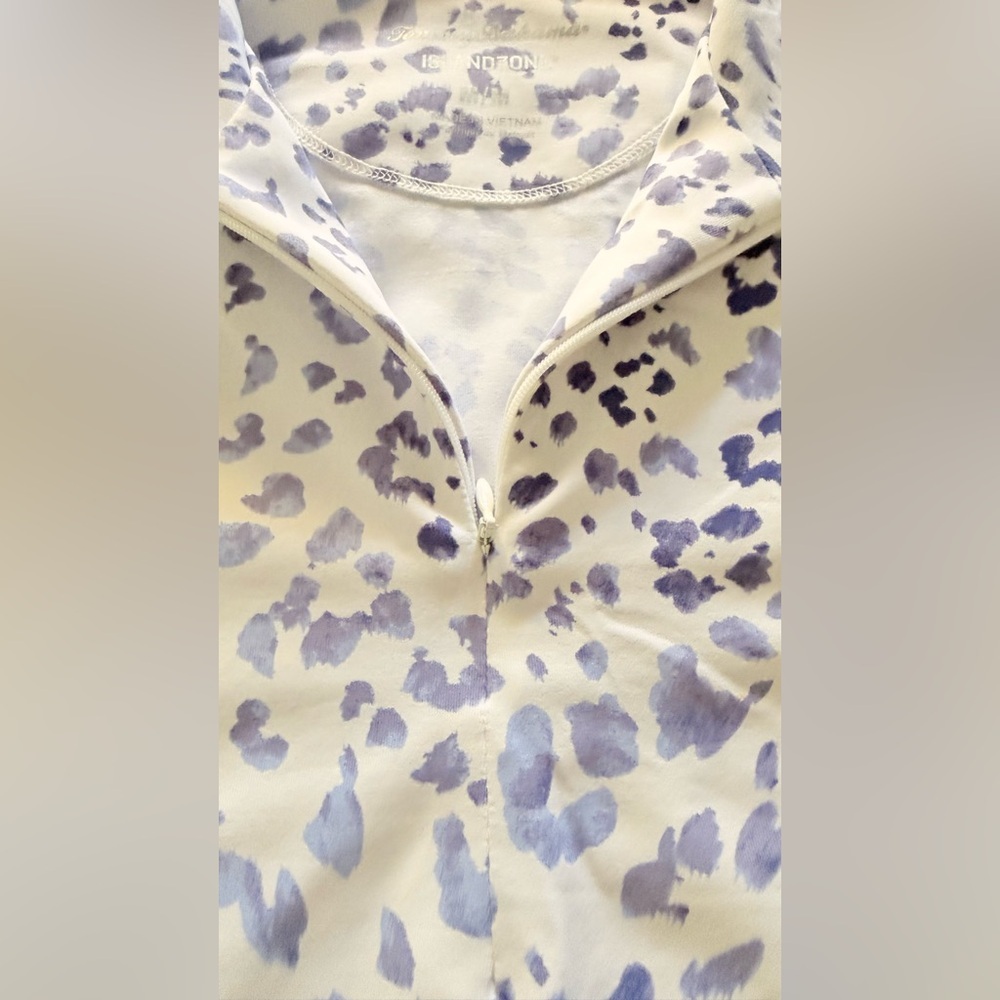 Tommy Bahama Navy and White Animal Print Tank Top - Picture 3 of 7